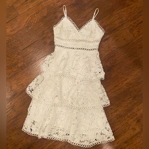 White eyelet ruffle dress